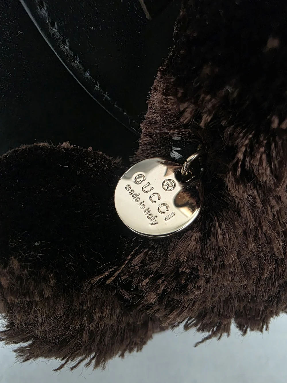 Auth Gucci GG Poodle Plush Key/Bag Charm